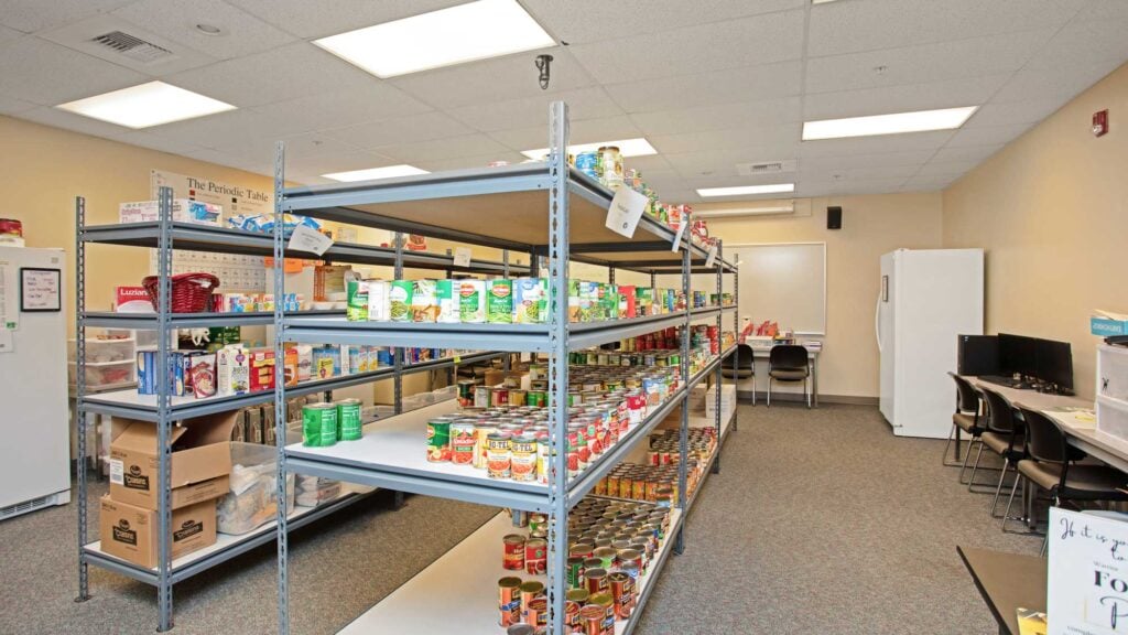 image of the food pantry shelves